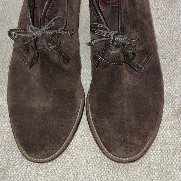 Sessun size 41 women’s soft suede leather Booties dark brown lace up - Picture 10 of 15